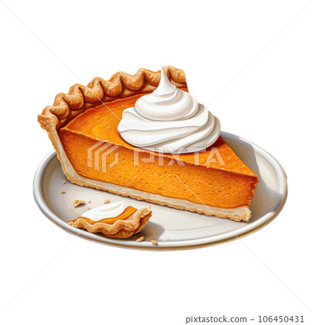Pumpkin pie, piece of pumpkin pie 106450431