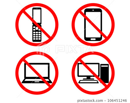 禁止手機和電腦的圖標集 106451246