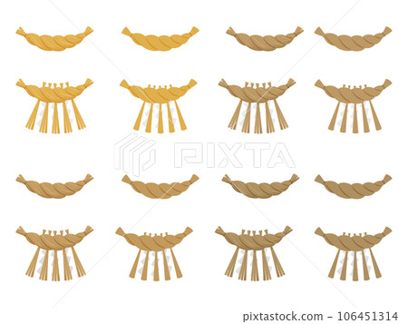 Shimenawa decoration illustration material set 106451314