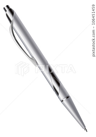 Silver pen. Realistic blank business brand mockup Silver pen. Realistic blank business brand mockup 106451459
