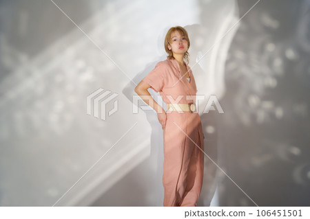 Fashion portrait image of a woman with light and shadow 106451501