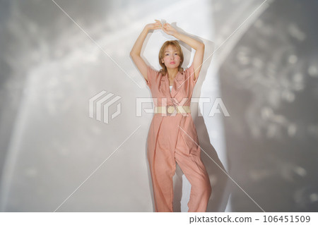 Fashion portrait image of a woman with light and shadow 106451509