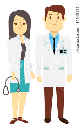Doctor characters. Male and female medical staff. Hospital workers 106451514