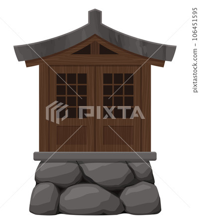 Illustration of a shrine_door closed_old 106451595
