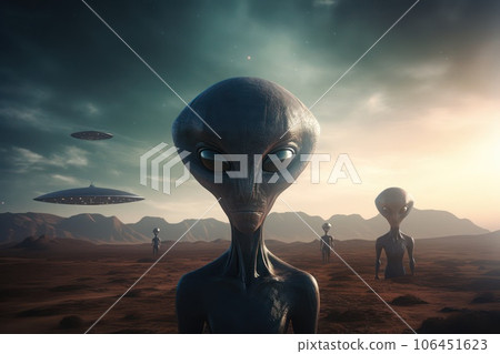 An alien from another planet looking at camera. 106451623