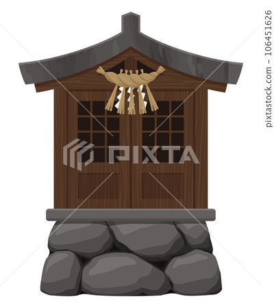 Illustration of a shrine_door closed_old 106451626