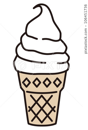可愛的軟冰淇淋矢量圖圖標 106451736