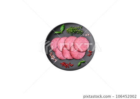Delicious smoked salami sausage with salt, pepper, spices and herbs Delicious smoked salami sausage with salt, pepper, spices and herbs 106452002