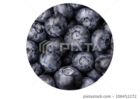 Delicious fresh sweet blueberries in a ceramic bowl. Vegan food 106452272