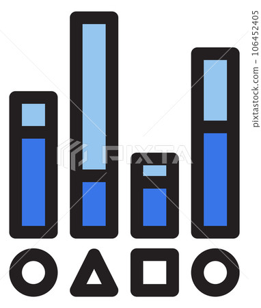 Column chart color icon. Data distribution symbol 106452405