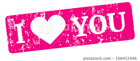 Love you stamp. Grunge pink heart label Love you stamp. Grunge pink heart label 106452496