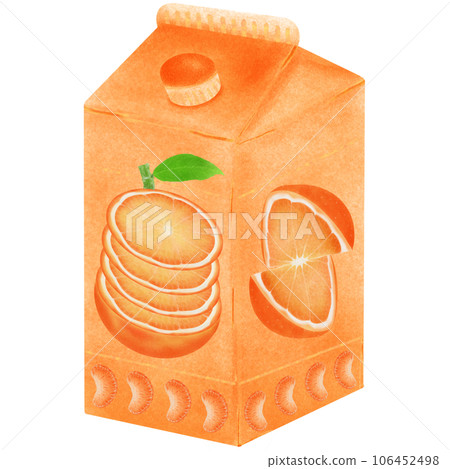 Orange juice carton cardboard box pack isolated on white background Orange juice carton cardboard box pack isolated on white background 106452498