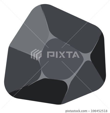 Cartoon rock. Black stone boulder. Game landscape element Cartoon rock. Black stone boulder. Game landscape element 106452518