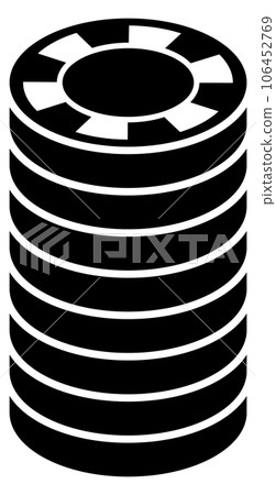 Casino chips stack icon. Gambling bet symbol 106452769