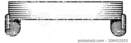 Retro ribbon banner template. Engraved empty label 106452833
