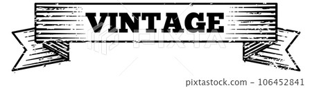 Vintage ribbon banner flag. Decorative engraving label 106452841