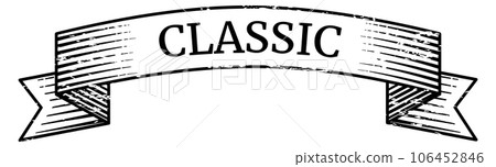 Classic engraved label. Vintage ribbon scroll banner 106452846