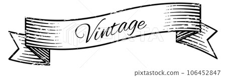 Vintage decorative ribbon banner. Retro engraving label 106452847