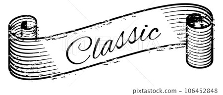 Classic banner scroll label. Vintage engraving element 106452848