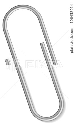 Paper clip mockup. Realistic metal office fastener 106452914