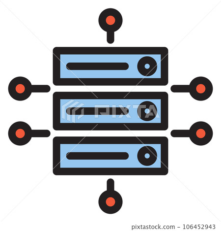 Data server icon. Color digital data storage 106452943