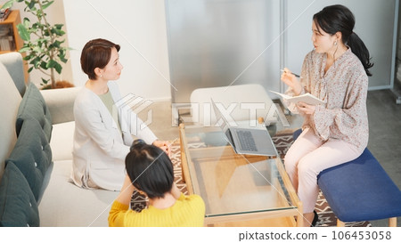 Female manager interview shooting scene Female manager interview shooting scene 106453058