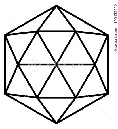 Black line srystal icon. Geometric polygonal structure 106453530