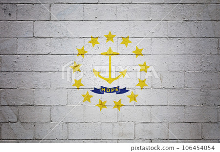 Flag of Rhode Island painted on a wall Flag of Rhode Island painted on a wall 106454054