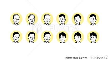 各種表情臉圖標集矢量素材 106454517