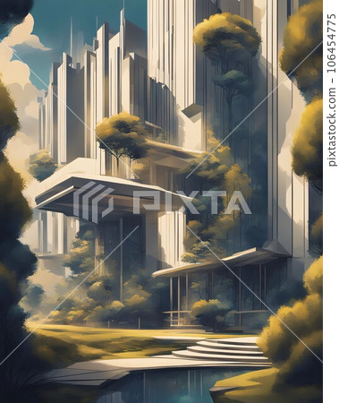 Filmic Architecture Aesthetic Illustration Filmic Architecture Aesthetic Illustration 106454775