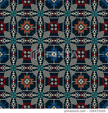 Latvian embroidery vector seamless pattern 62 106455084