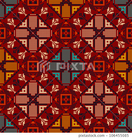 Latvian embroidery vector seamless pattern 63 106455085