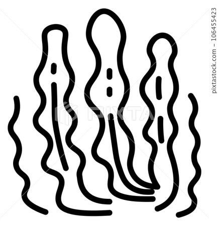 Sea weeds line icon. Underwater plants. Marine life 106455423