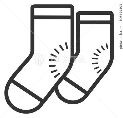 Socks pair line icon. Textile apparel symbol 106455493