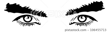 Male look sketch. Hand drawn human eyes and eyebrows 106455713