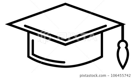 Graduation cap linear icon. High education student symbol 106455742