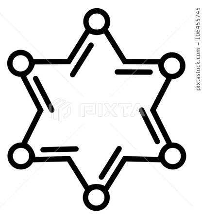 Sheriff star line icon. Legal authority symbol 106455745