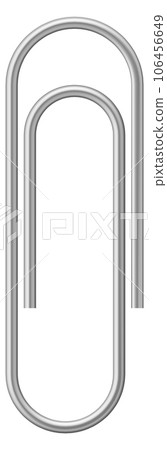 Office paper clip mockup. Realistic steel stationery 106456649