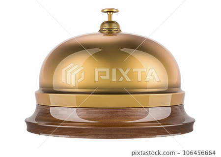 Golden Reception bell, 3D rendering Golden Reception bell, 3D rendering 106456664