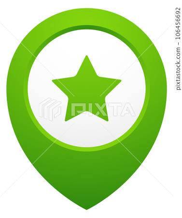 Star geo pin. Green map location pointer 106456692