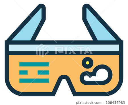 Virtual reality glasses with weather forecast. Vr app Virtual reality glasses with weather forecast. Vr app 106456983