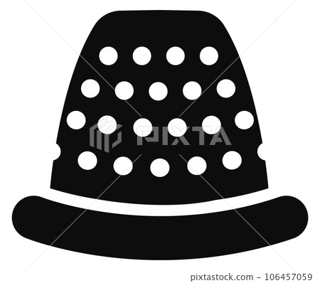 Thimble black icon. Tailor tool. Sewing symbol 106457059