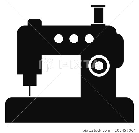 Sewing machine black icon. Seamstress or tailor symbol 106457064