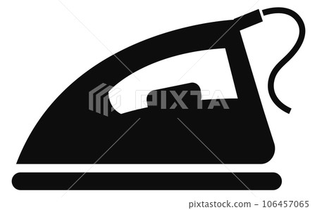 Clothing iron silhouette black icon. Housework symbol 106457065