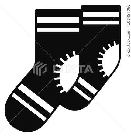 Pair of socks black icon. Knitwear symbol. Clothing sign Pair of socks black icon. Knitwear symbol. Clothing sign 106457066
