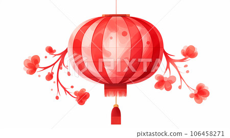 手绘卡通中国节日红灯笼插画 手绘卡通中国节日红灯笼插画 106458271