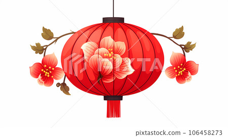 手绘卡通中国节日红灯笼插画 手绘卡通中国节日红灯笼插画 106458273