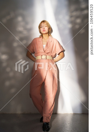 Fashion portrait image of a woman with light and shadow 106459520