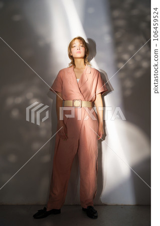 Fashion portrait image of a woman with light and shadow 106459524