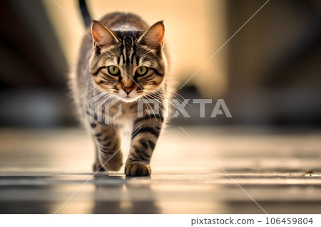 Cat walking gracefully 6 AI generated image 106459804
